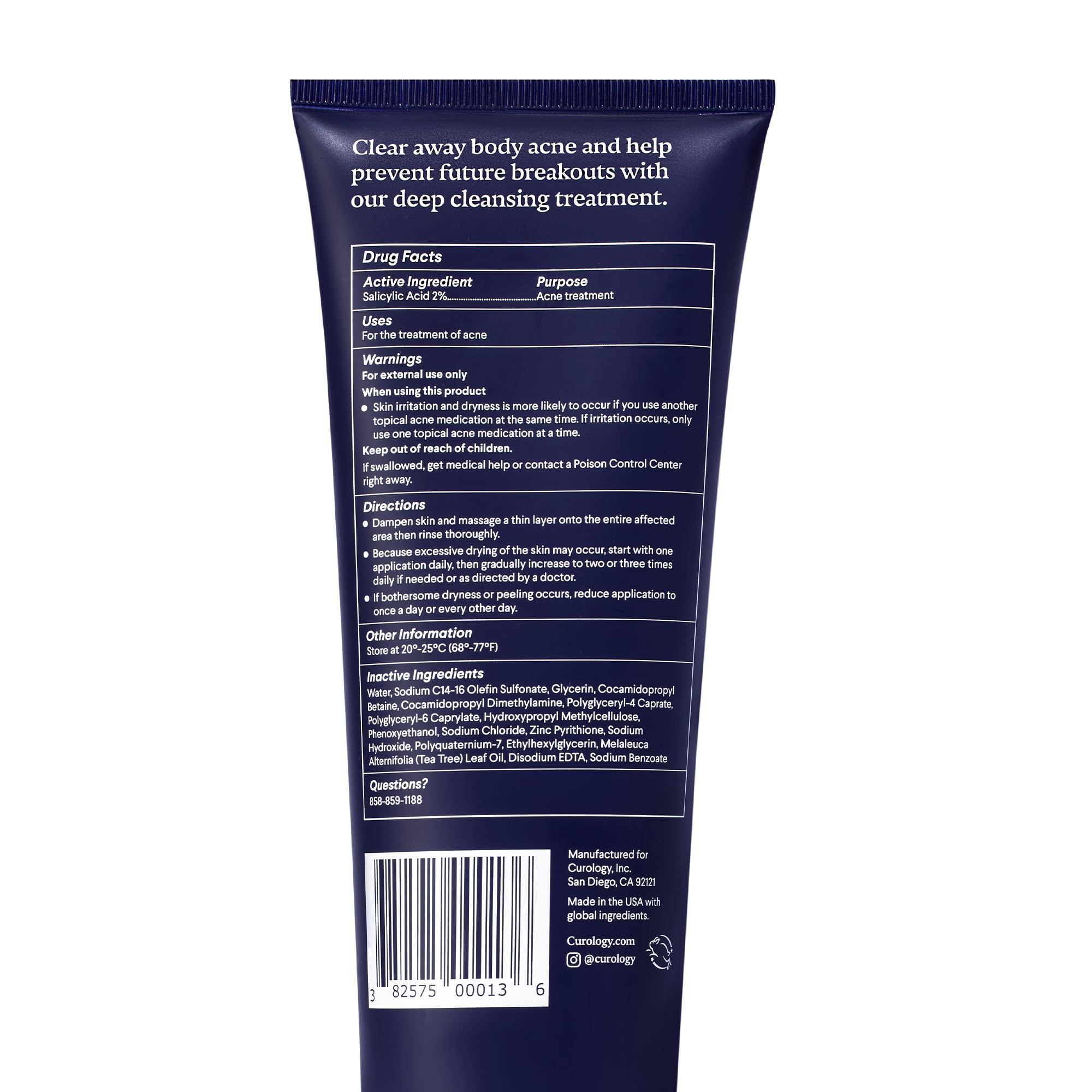 Curology Acne Treatment Kit - 2.5% Benzoyl Peroxide Face Wash & 2% Salicylic Acid Body Wash for Clear Skin | Dermatologist-Recommended Skincare Set for Face & Body Acne Relief | Perfect for Teen & Adult Acne Care Routine
