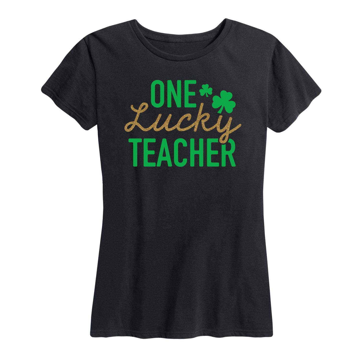 One Lucky Teacher Women's Short Sleeve Graphic T-Shirt - Funny Teacher Appreciation Gift - Casual Cotton Tee for Classroom, School Events & Everyday Wear