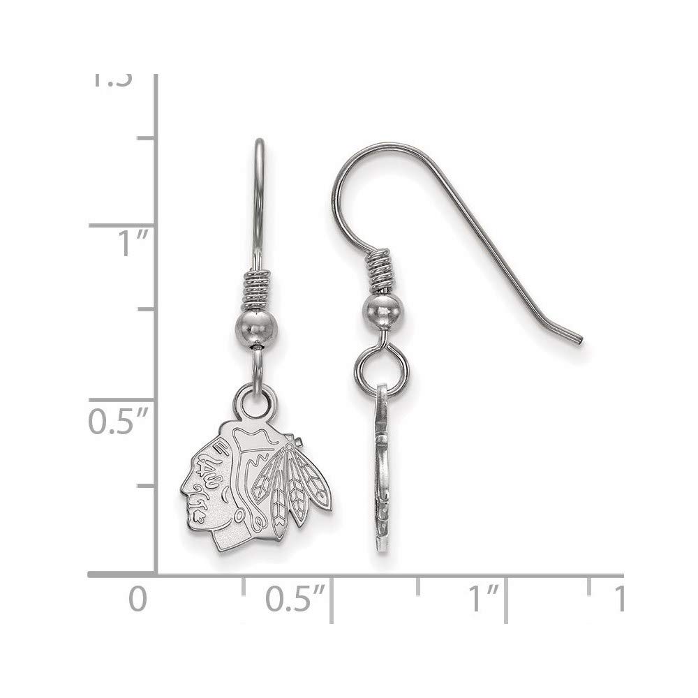 Sterling Silver NHL Chicago Blackhawks XS Dangle Earrings for Women - Hockey Fan Jewelry Gift - Perfect for Game Day & Casual Wear