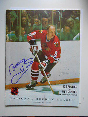 Authentic Bobby Hull Signed NHL Hockey Program with COA - Collectible Memorabilia for Hockey Fans & Sports Enthusiasts - Perfect for Display in Man Cave, Sports Bar, or Gift for Hockey Lovers