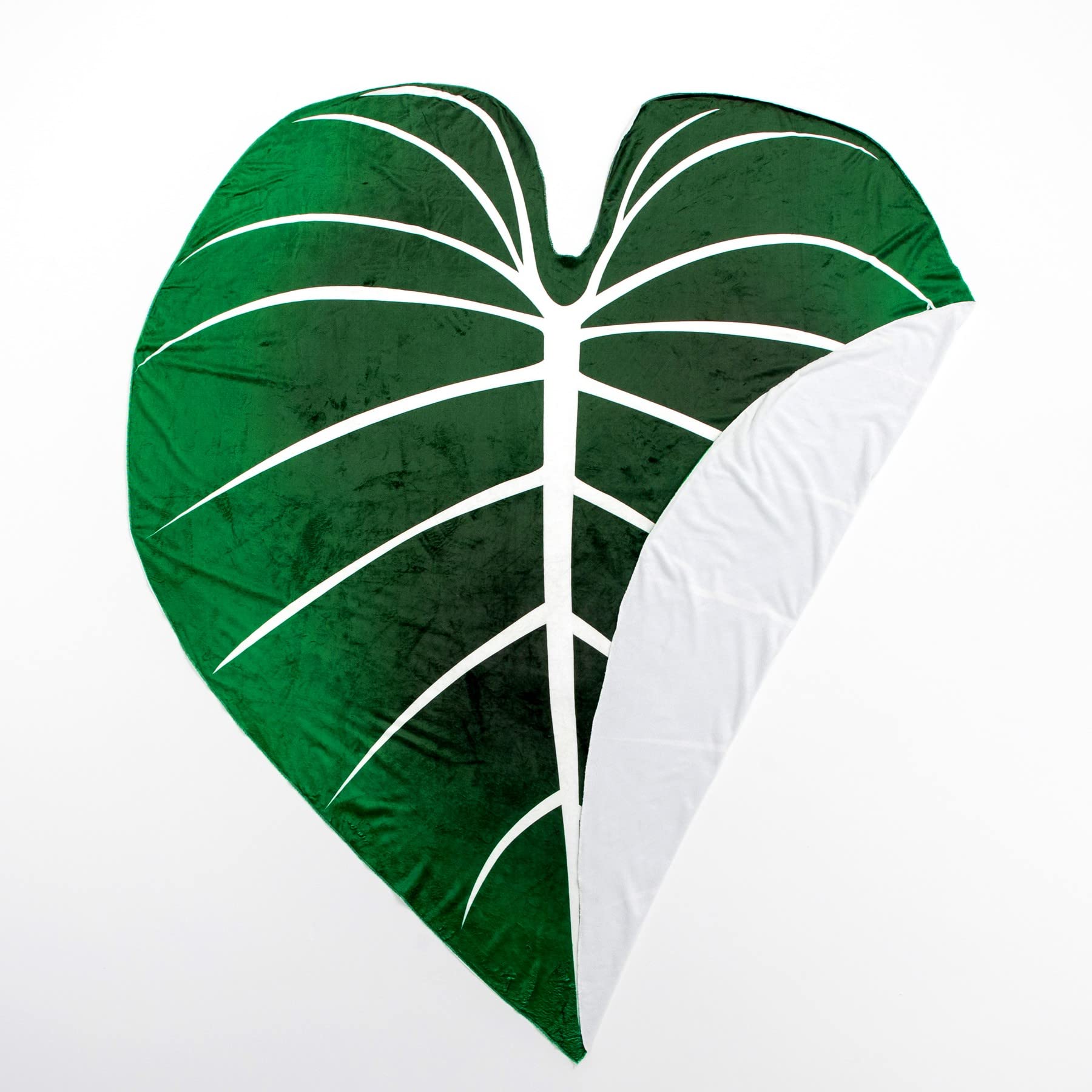 Soft Plush Flannel Leaf Blanket - Green Plant Design Throw for Bed, Couch & Sofa - Cozy Decorative Blanket for Plant Lovers | Perfect for Home Decor, Gift Giving & Relaxation