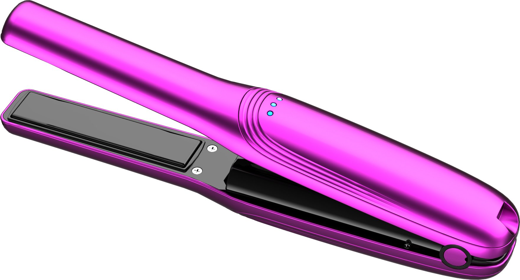 Roman Beauty Rechargeable Cordless Flat Iron - Pink | Professional Hair Straightener for Travel & Home Use | Wireless Styling Tool for Smooth & Shiny Hair