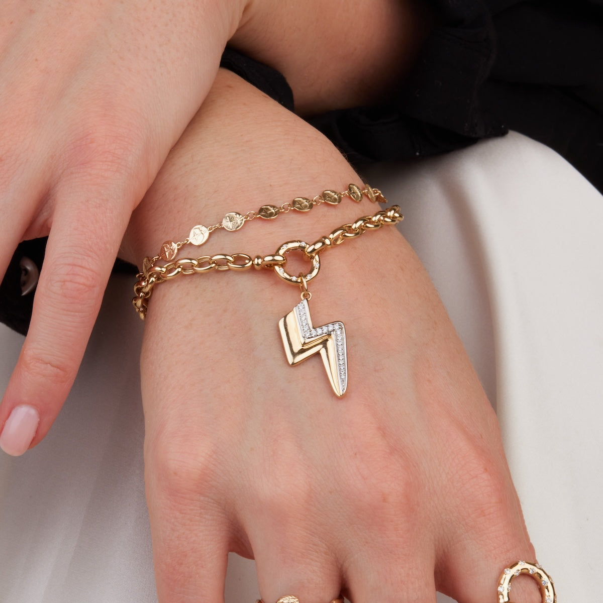 Lightning Bolt Charm Pendant Necklace - Sterling Silver or Gold Plated - Perfect for Gifts, Jewelry Making & Everyday Wear