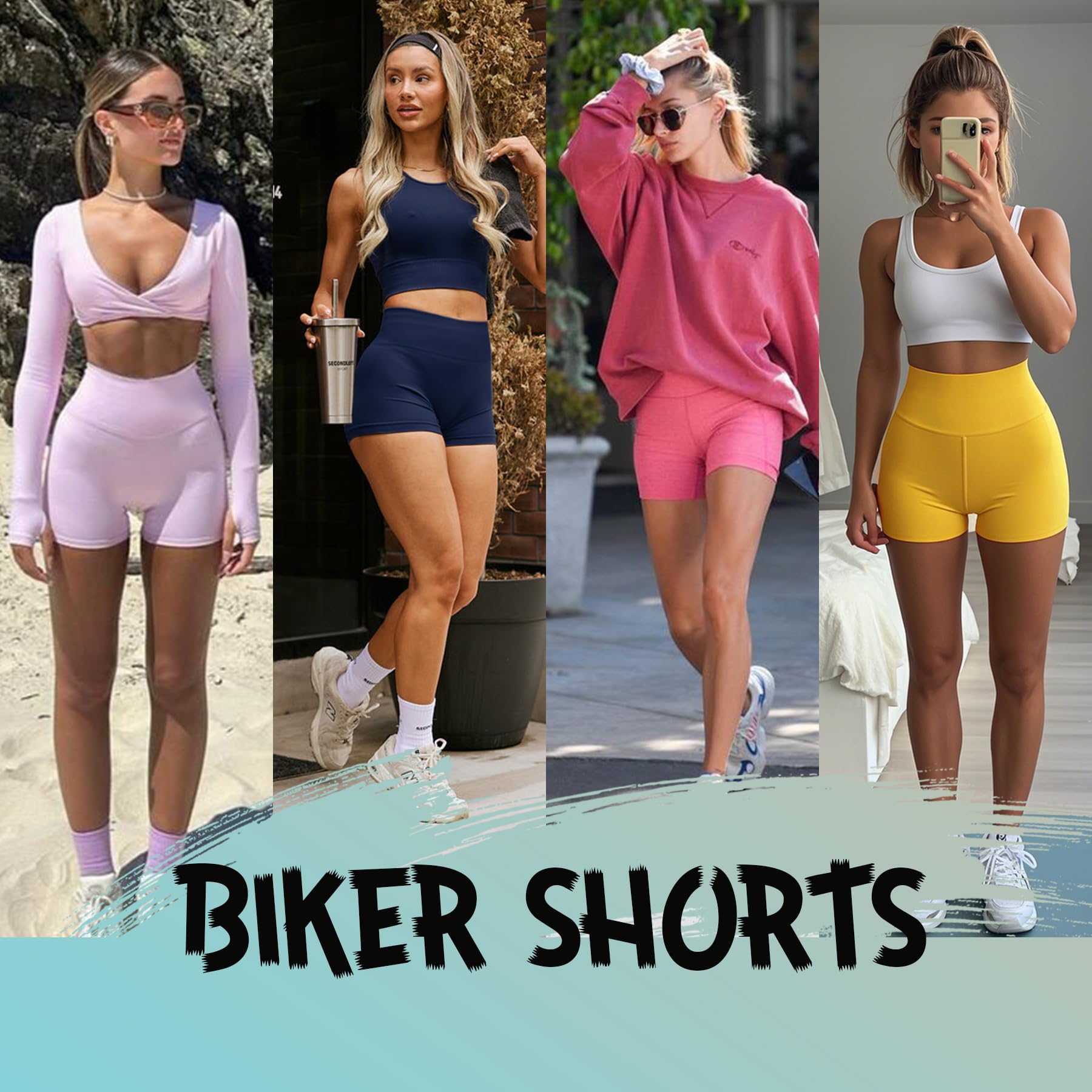 YeuG 7 Pack Women's High Waist Biker Shorts - 5