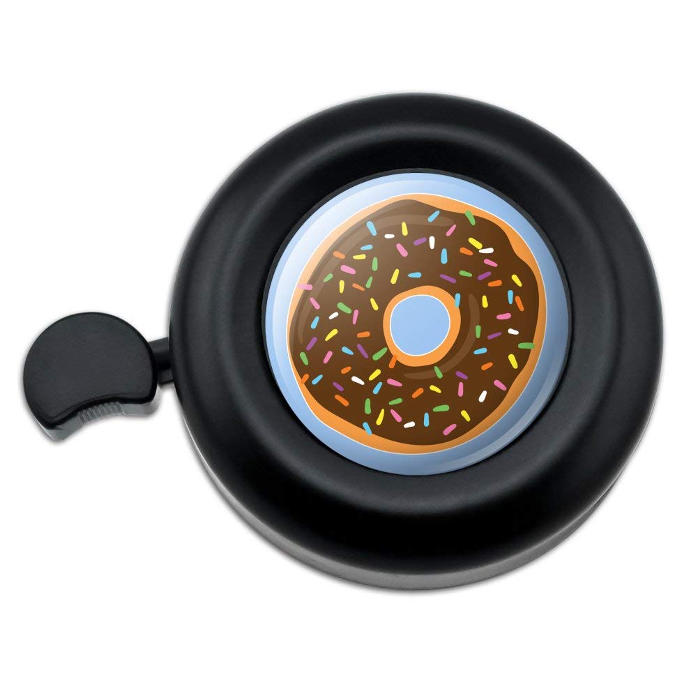 Adorable Donut with Sprinkles Chocolate Icing Bike Bell - Fun & Loud Bicycle Handlebar Accessory for Kids & Adults - Perfect for Cycling, Commuting & Outdoor Adventures