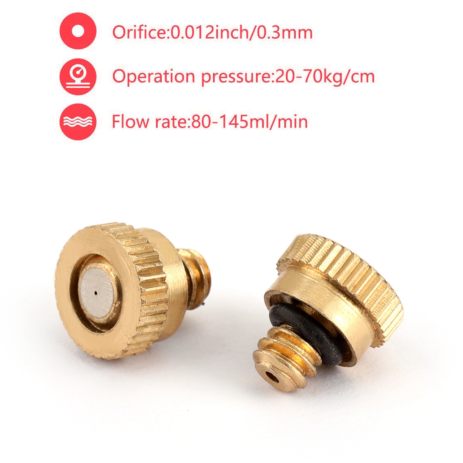 10X Brass Misting Nozzles - High Pressure Water Spray Nozzles for Outdoor Cooling Systems (0.012
