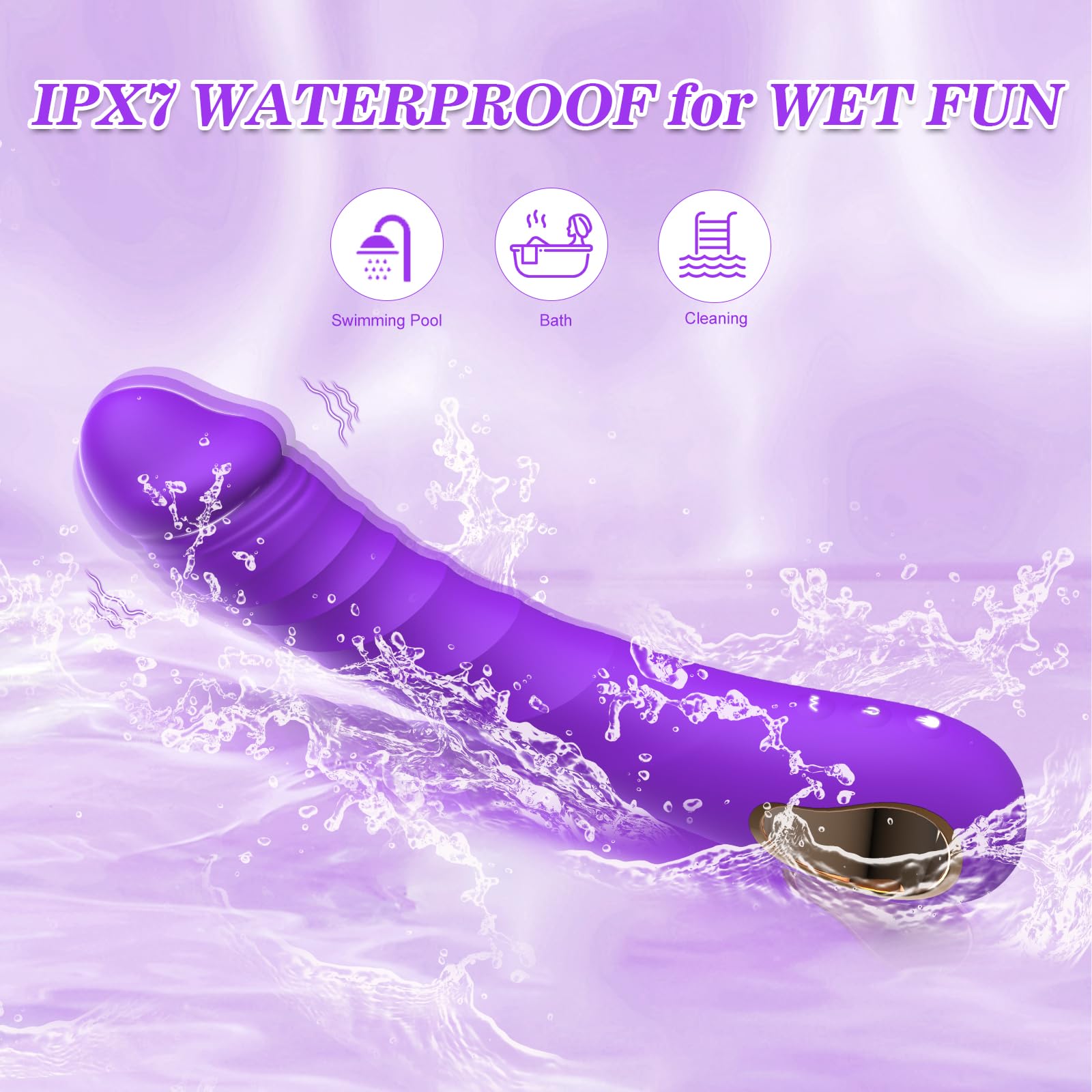 Heated G-Spot Vibrator for Women - Realistic Dildo with 10 Vibration Modes, Nipple & Anal Stimulator - Couples Sex Toy, Bullet & Wand Massager (Purple) - Perfect for Solo Play & Intimate Couples Moments