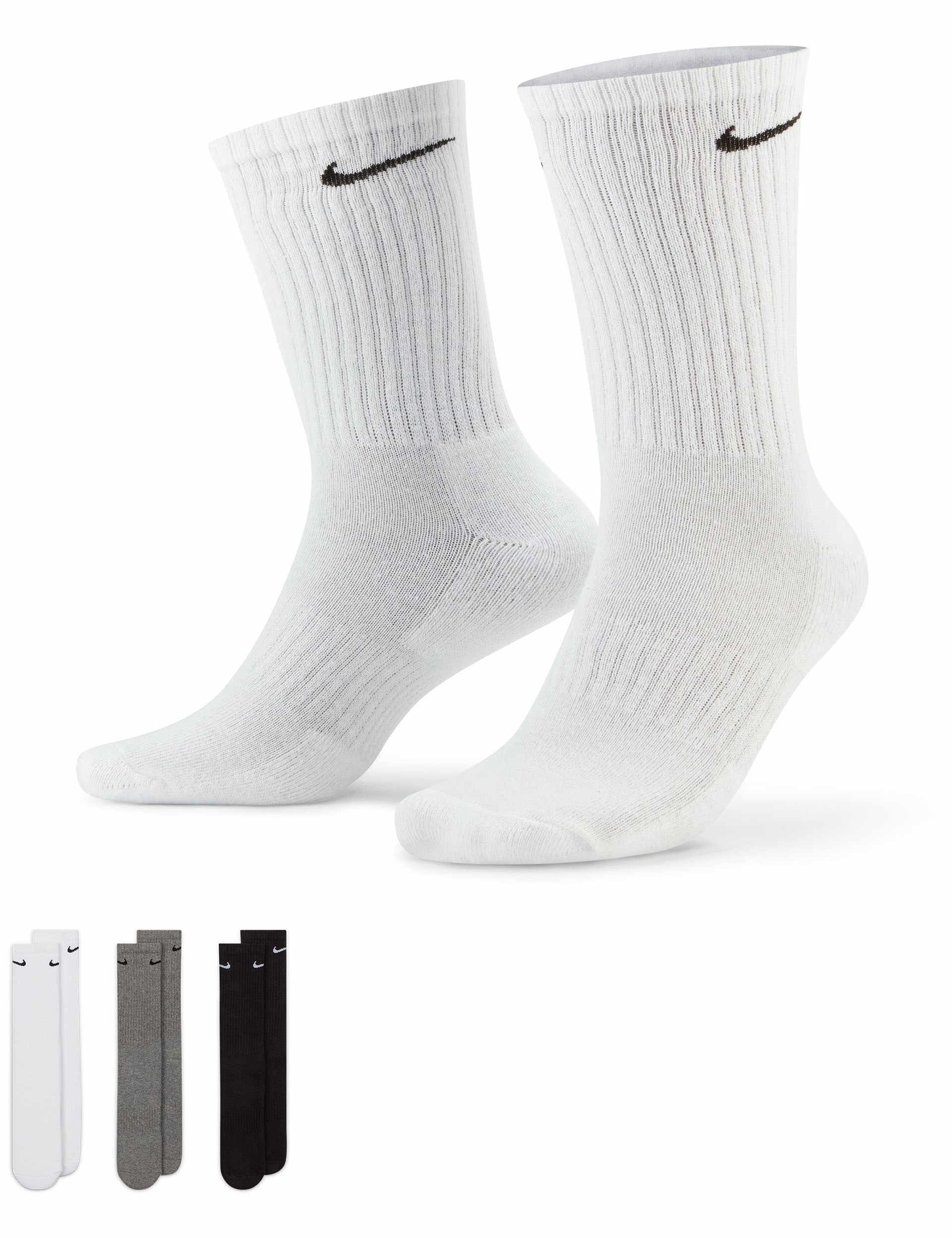Breathable Cushioned Training Crew Socks 3-Pack - White Grey Black for Men & Women - Perfect for Running, Gym Workouts & Everyday Comfort