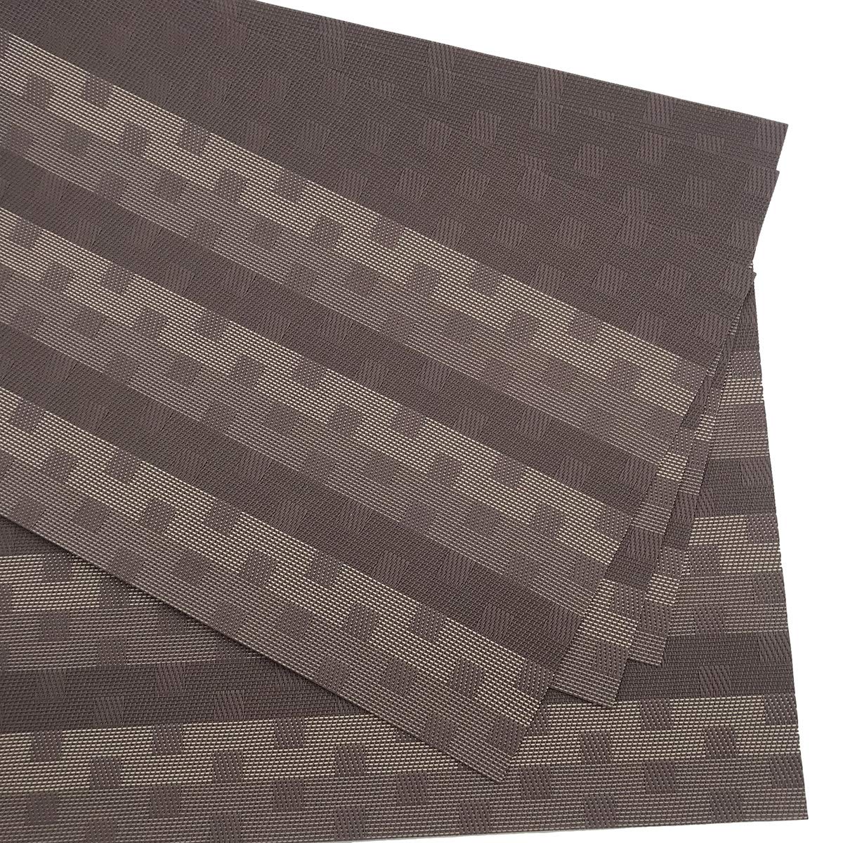 Gugrida Red PVC Placemats Set of 6 - Woven Vinyl Table Mats for Dining, Kitchen, and Party Decor - Waterproof & Durable Place Settings