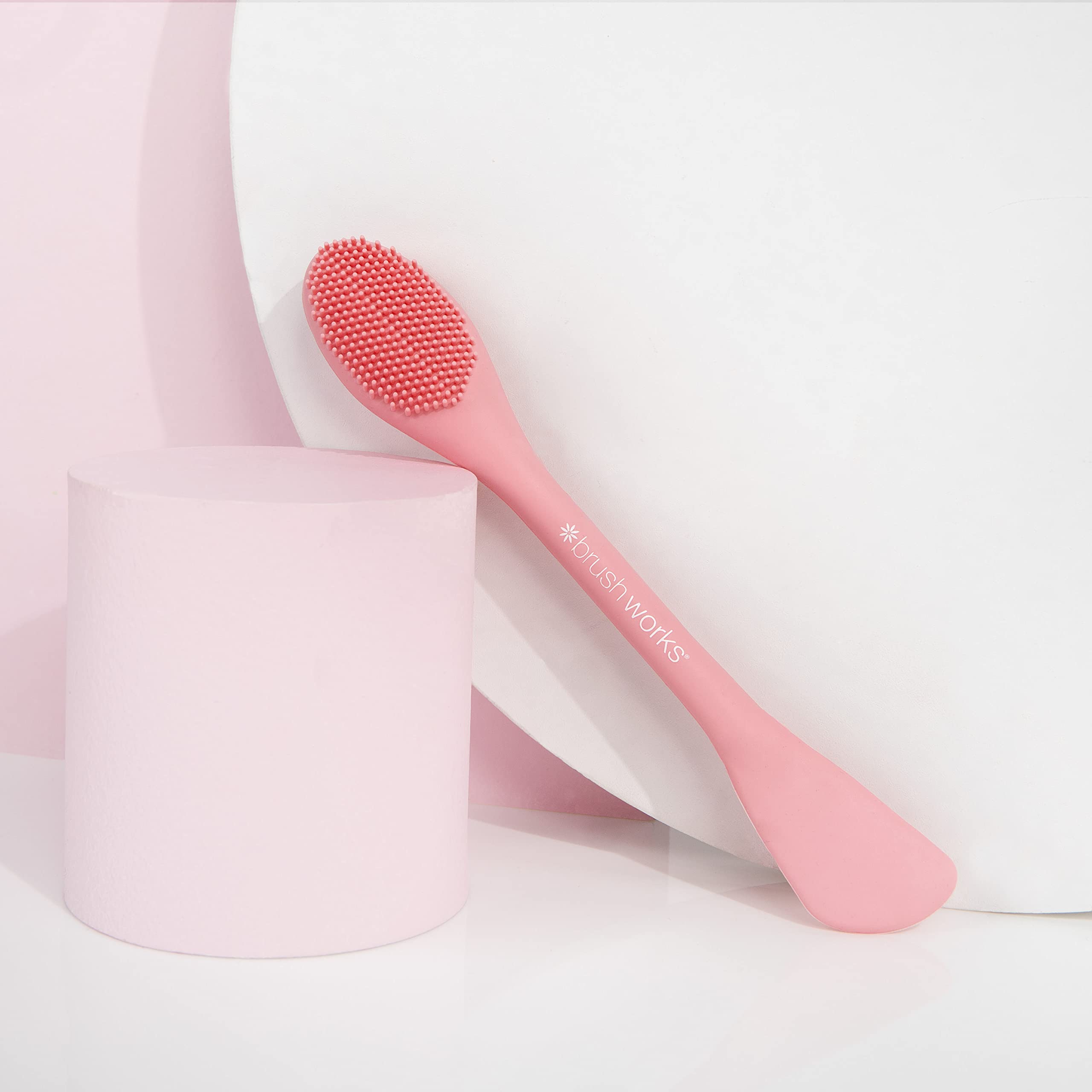 Brushworks Cleansing Mask Applicator - Soft Pink Facial Brush for Deep Pore Cleansing | Perfect for At-Home Spa Days & Skincare Routines