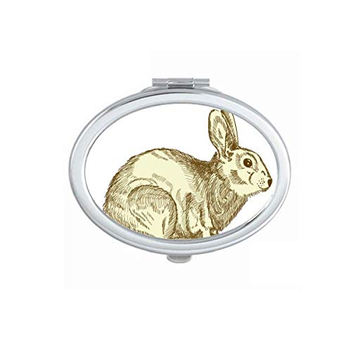 DIYthinker Easter Bunny Double-Sided Folding Makeup Mirror - Portable Travel Compact with Religious & Cultural Design for Easter Celebrations, Home Decor, and Gift Giving