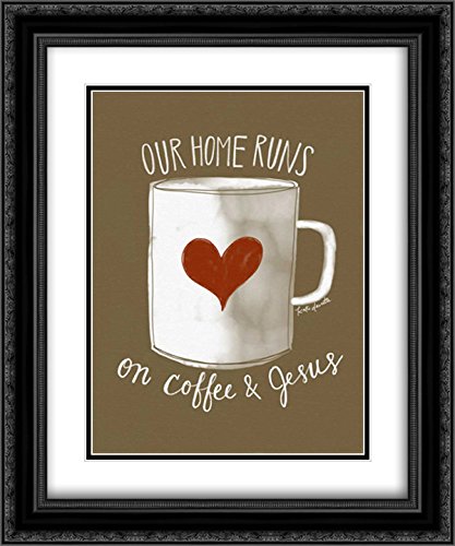 15x18 Black Ornate Framed Double Matted Museum Art Print - Coffee and Jesus by Katie Doucette - Perfect for Home Decor, Office Wall Art & Gift Giving