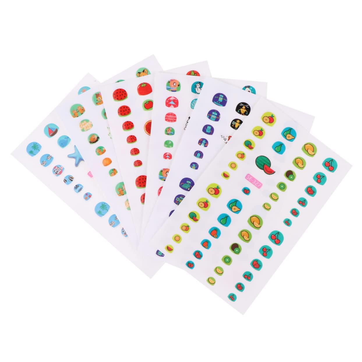 Beatifufu 6pcs Kids Nail Stickers - Cartoon 3D Nail Art Decals & Embellishments for Girls & Boys - Fun Nail Wraps for Children's Manicures - Perfect for Birthday Parties, Playdates & DIY Nail Art at Home