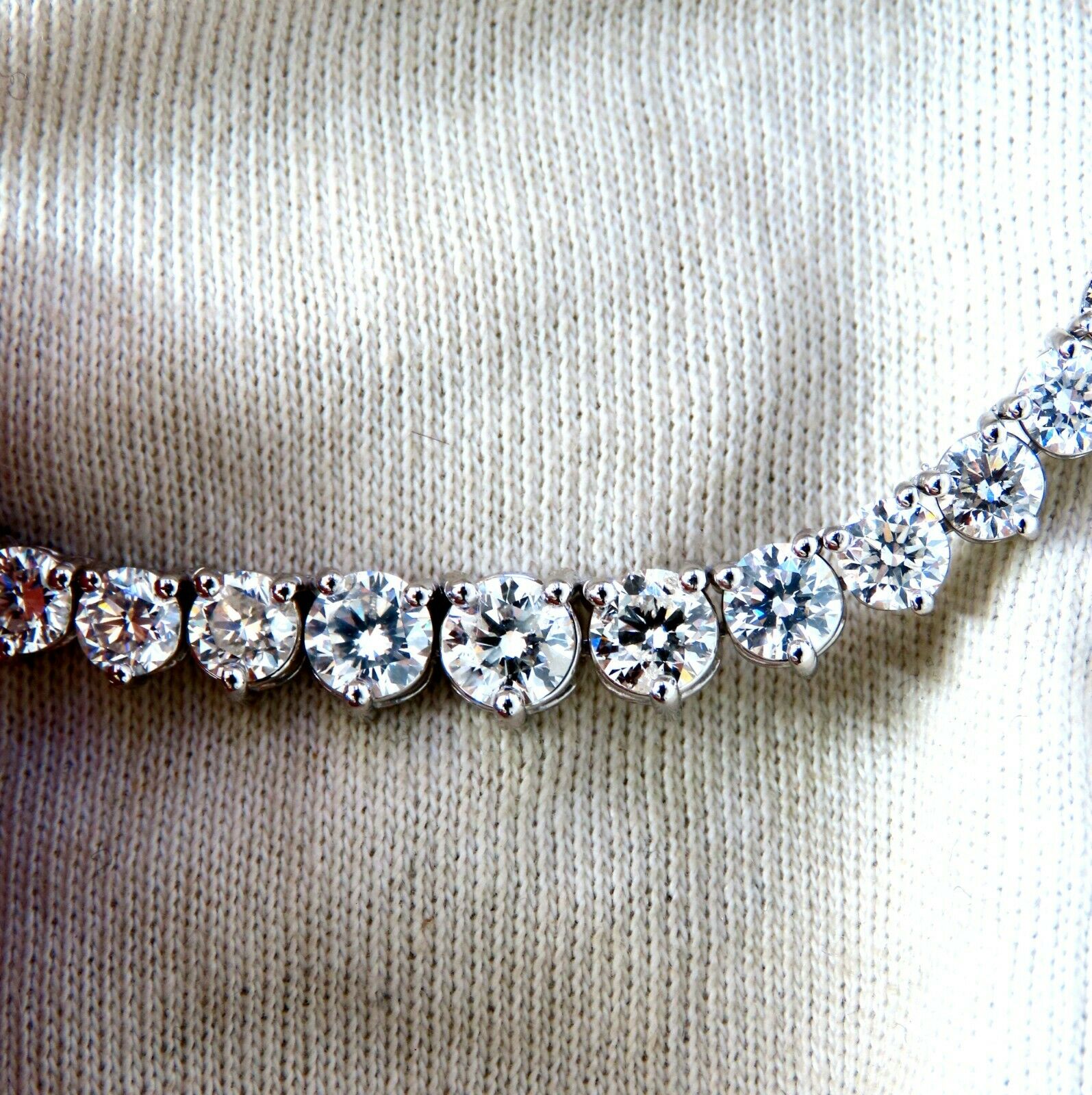20ct Natural Round Diamond Tennis Necklace in 14K Gold - Classic Riviera Eternity Jewelry for Women, Perfect for Weddings, Anniversaries & Special Occasions