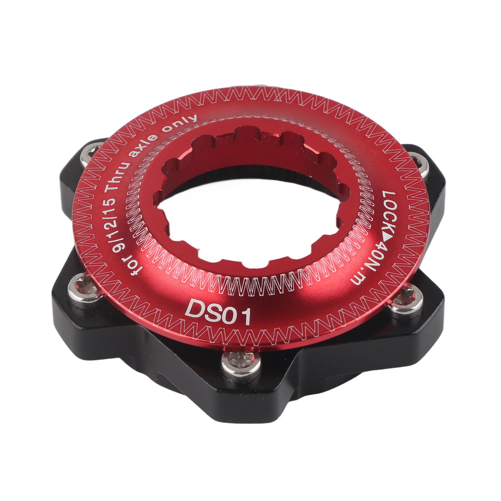 VGEBY Center Lock Hub Adapter 6 Bolt Disc Rotor Set (Red+Black) - for Bike & Motorcycle Upgrades