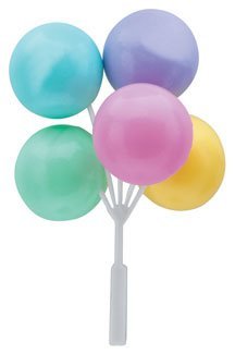 Oasis Supply 6-Piece Multicolor Balloon Clusters for Cupcakes | Party Decorations, Birthday Cakes & Dessert Toppers
