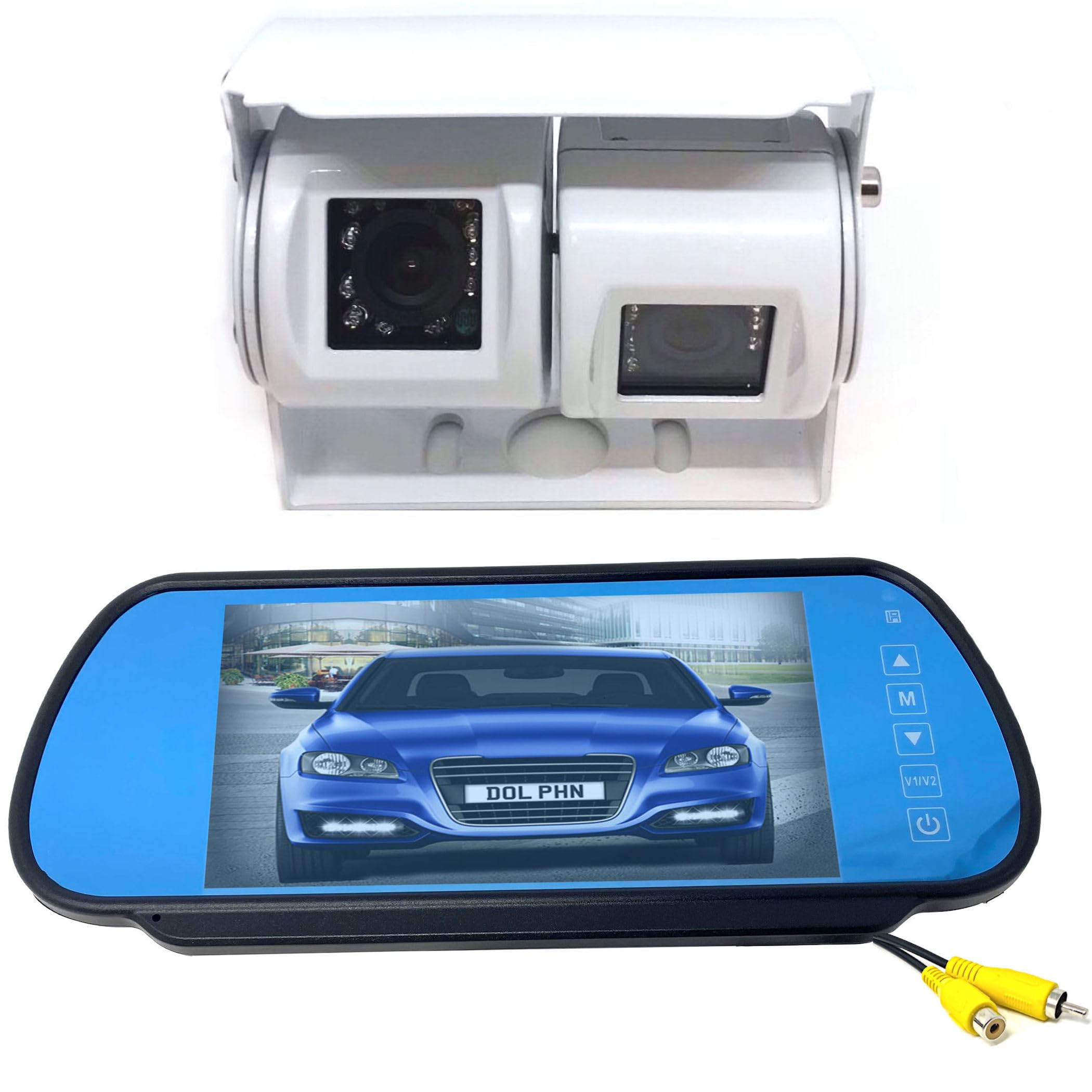 Dolphin Automotive 12V Dual Rear View Parking Camera with 7