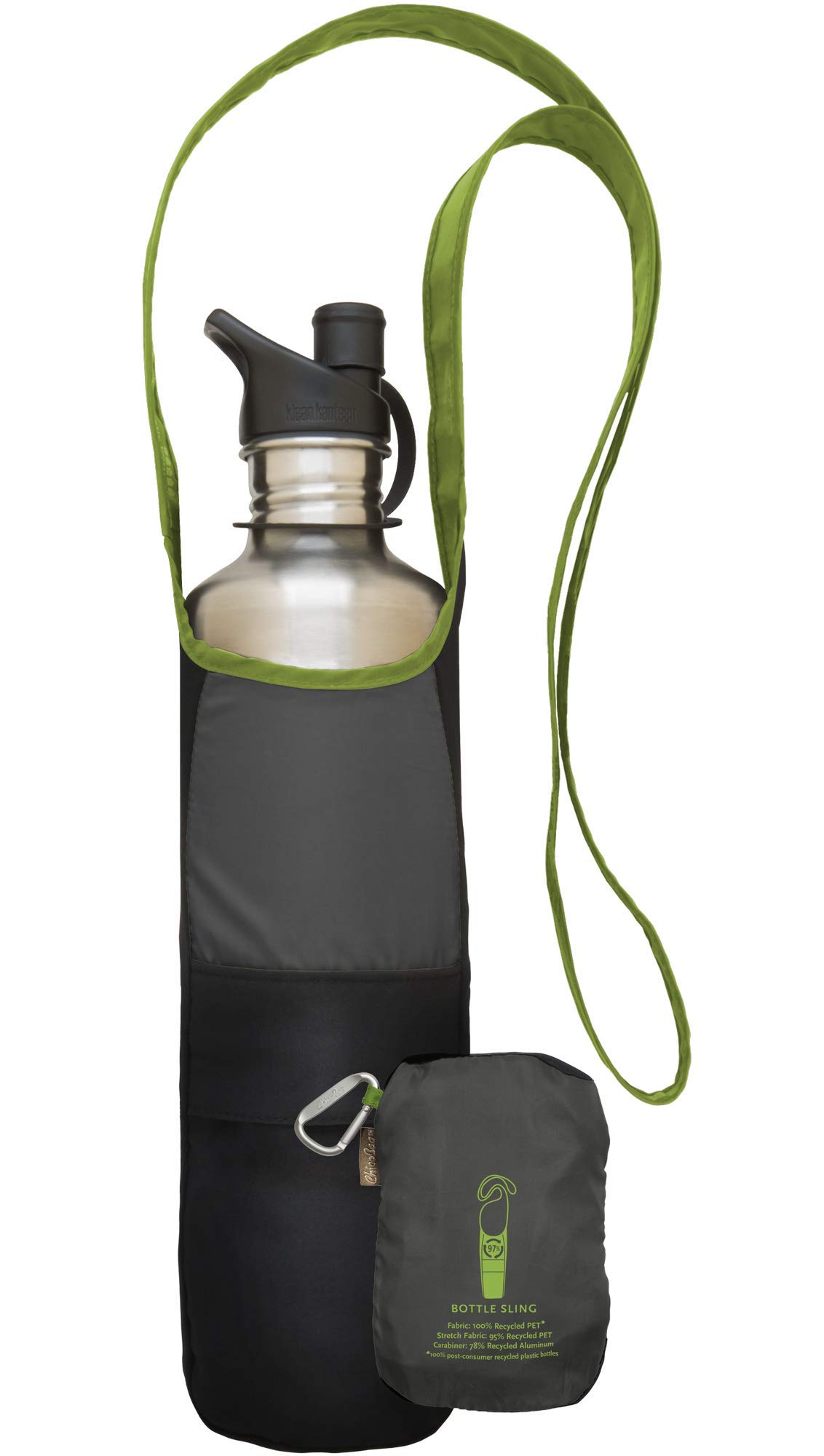 ChicoBag rePETe Recycled Water Bottle Sling with Adjustable Strap | Eco-Friendly Limestone Design | Perfect for Hiking, Gym & Outdoor Adventures