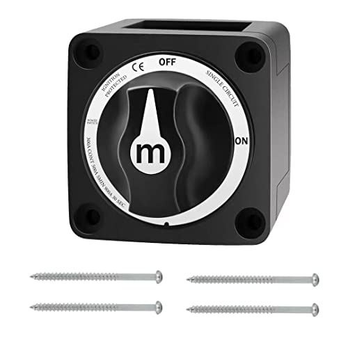 Wenyrich 12-48V Battery Disconnect Master Power Cut-Off Switch - Heavy Duty On/Off Switch for Marine, Boat, RV, Car, Truck - Perfect for Battery Maintenance & Emergency Power Shutoff - Black