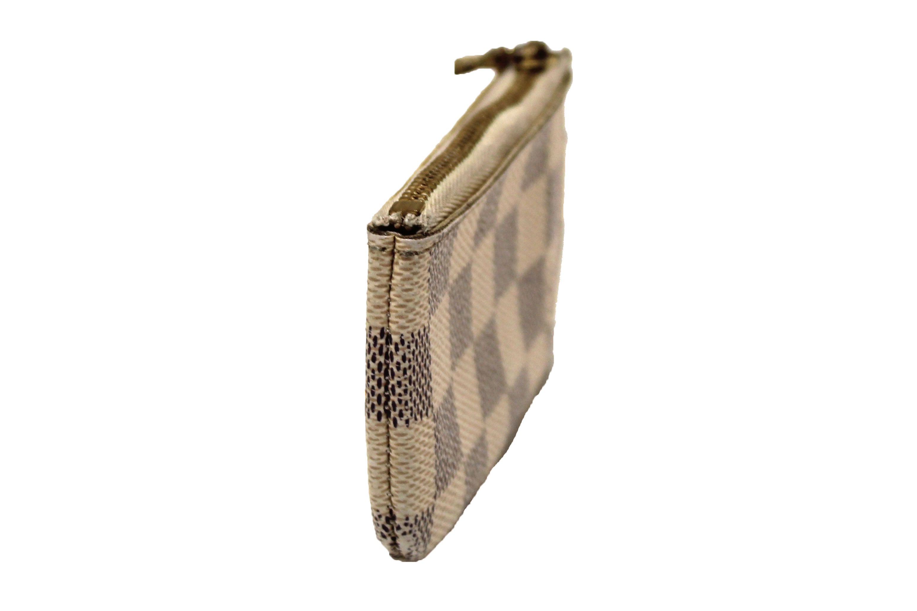 Authentic Louis Vuitton Damier Azur Canvas Key Pouch - Compact Wallet for Keys & Cards - Perfect for Travel, Everyday Use & Gift Giving