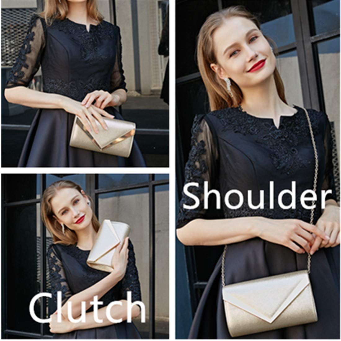 Elegant Gold Clutch Purse for Women - Evening Wedding Party Handbag, Prom Bridal Shoulder Bag | Perfect for Formal Events, Dinners & Special Occasions