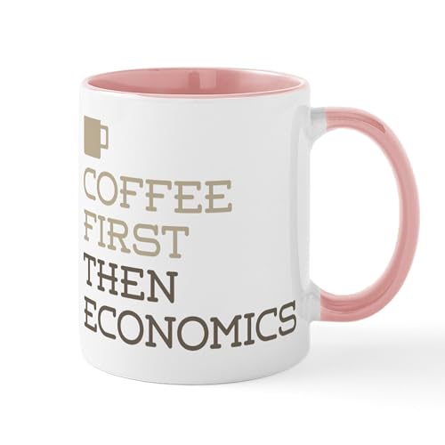 White/Pink Inside - Coffee Then Economics Mugs