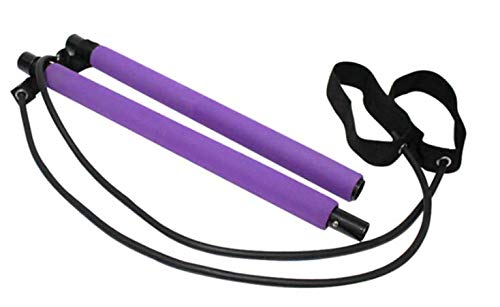 Portable Pilates Bar Kit with Resistance Bands & Door Anchor - Full Body Toning, Yoga & Home Workout Equipment for Women & Men | Perfect for Home Gym, Pilates, Yoga & Stretching Exercises