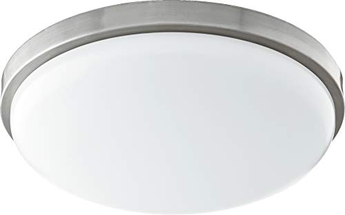 902-15-65 Ceiling Mount Glass LED Light Fixture - 1 Light Satin Nickel Finish | Modern Lighting for Bedroom, Living Room & Hallway