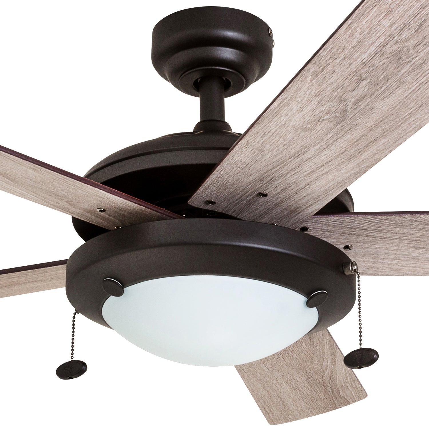 52 Inch Bolivar Espresso Ceiling Fan with Pull Chain - Modern Indoor Ceiling Fan for Living Room, Bedroom, and Office - Energy Efficient & Quiet Operation