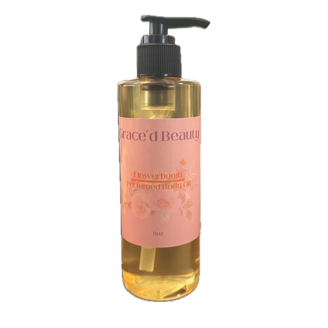 Grace'd Beauty Flowerbomb Body Oil - Hydrating & Nourishing Dry Skin | Floral Scented Moisturizer for Women | Perfect for Massage, After Shower & Daily Skincare Routine