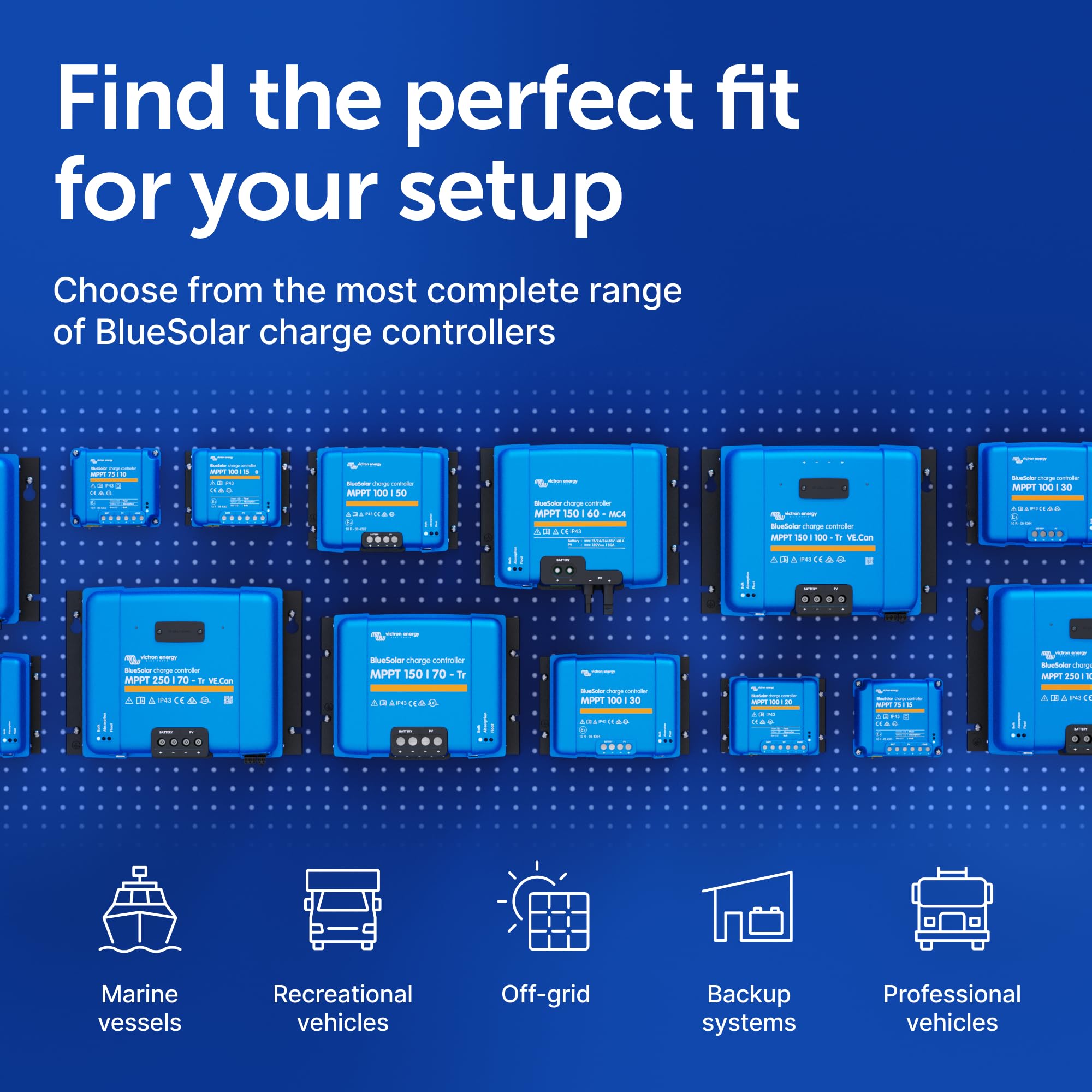 Victron Energy BlueSolar MPPT 100V 30A Solar Charge Controller for 12V/24V Solar Panels - High Efficiency Battery Charging for RVs, Boats & Off-Grid Power Systems