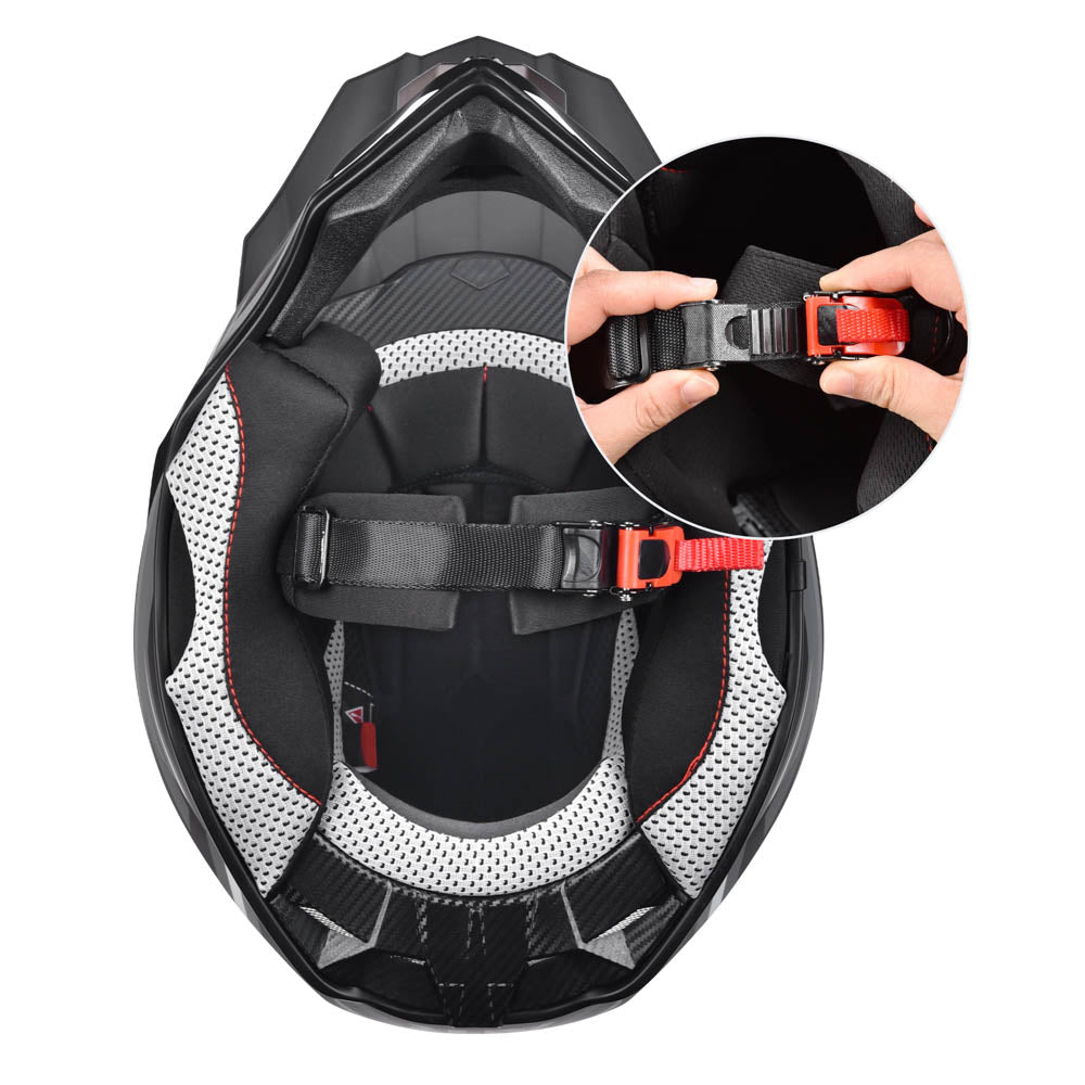 TheLAShop Black DOT Full Face Offroad Helmet for Adults - MX ATV Dirt Bike Motorcycle Safety Gear (Sizes S-XL) - Perfect for Motocross, Trail Riding & Extreme Sports
