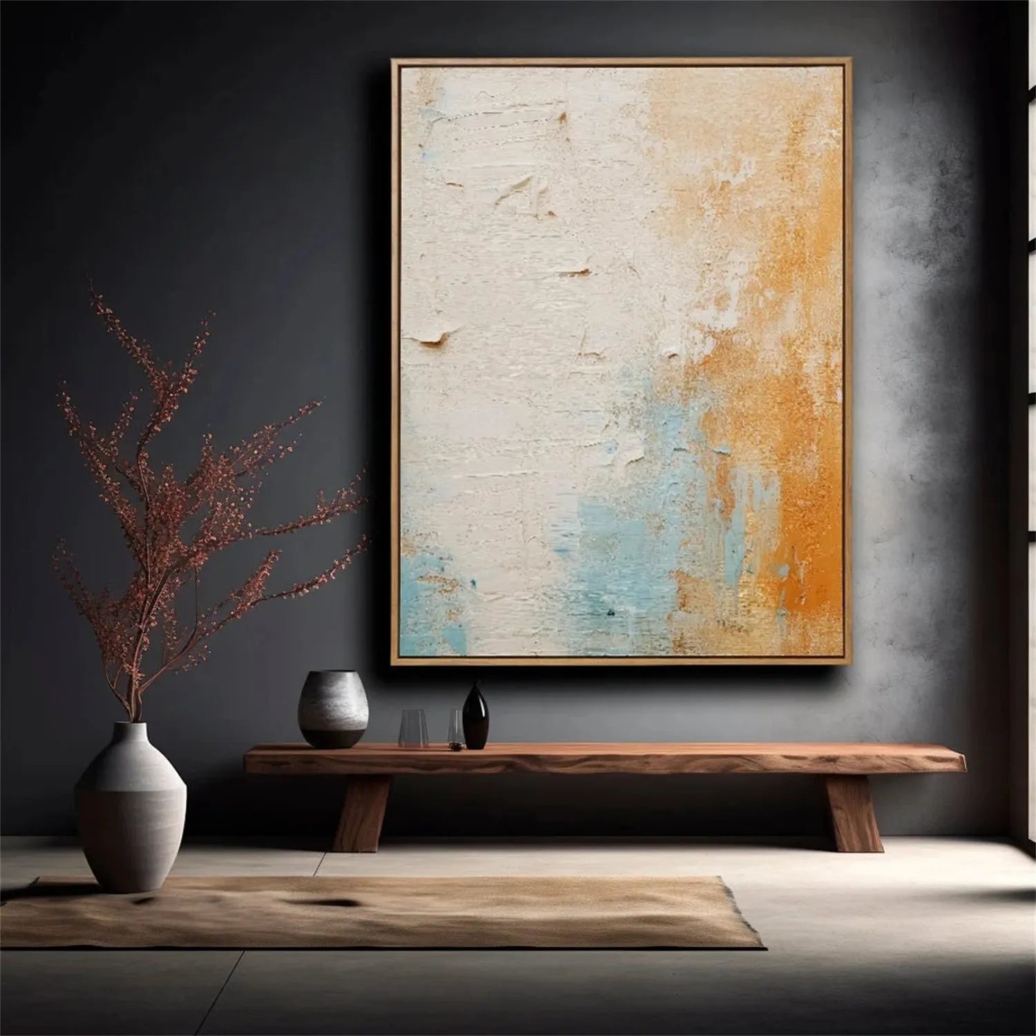 Abstract Painting #AB 162 - Modern Wall Art for Living Room, Bedroom & Office Decor | Unique Handmade Canvas Artwork