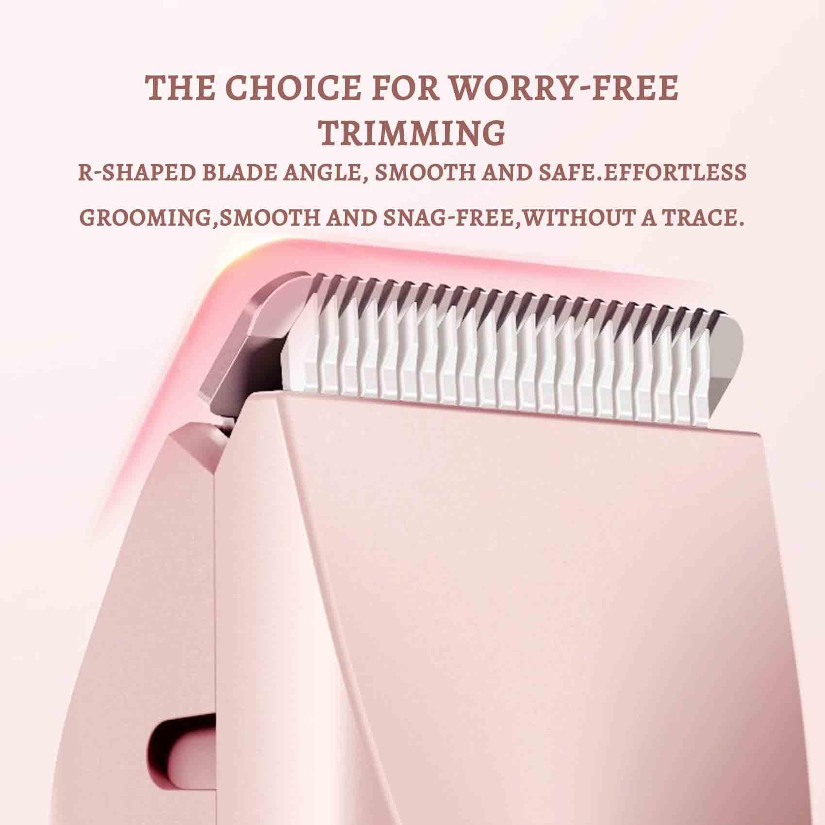Whimsyard 2-in-1 Electric Shaver for Women - Waterproof Wet/Dry Rechargeable Bikini & Body Hair Trimmer - Painless Lady Shaver for Sensitive Skin - Perfect for Travel, Gym & Beach Prep