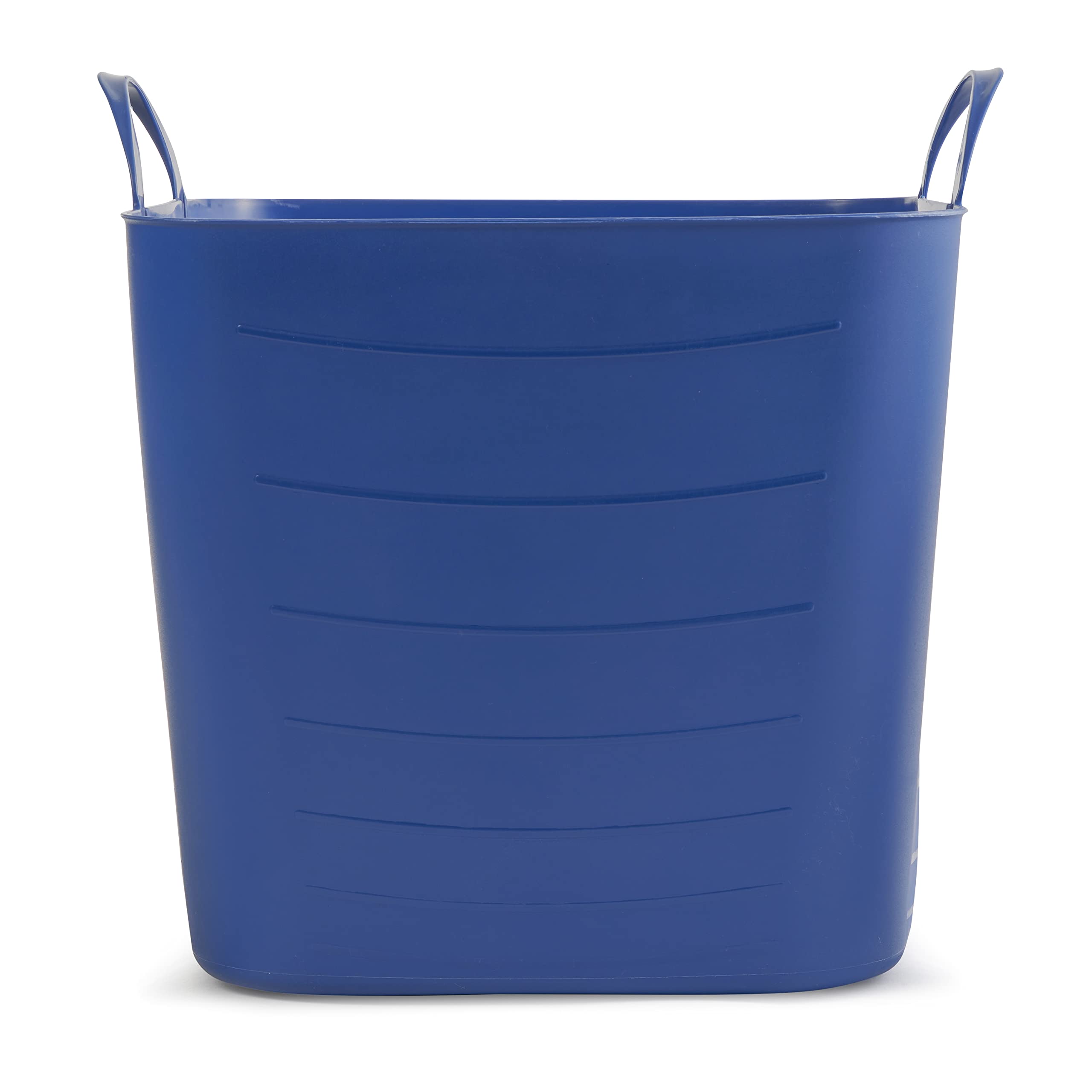 25 Liter (6.6 Gallon) Heavy-Duty Plastic Storage Bins - Set of 18 Blue Totes for Home Organization, Garage Storage & Moving Supplies | Stackable & Durable Containers
