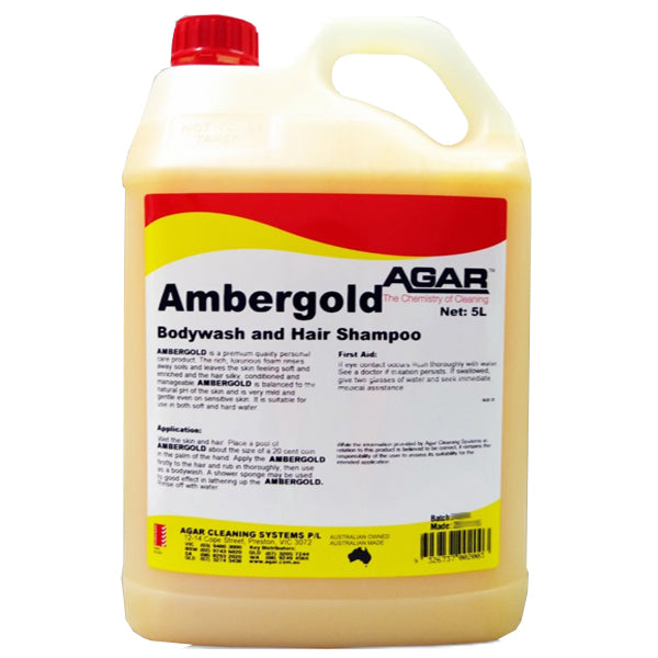 Agar Ambergold Premium Body Wash & Shampoo - Natural Cleansing for Skin & Hair - Perfect for Daily Shower & Travel