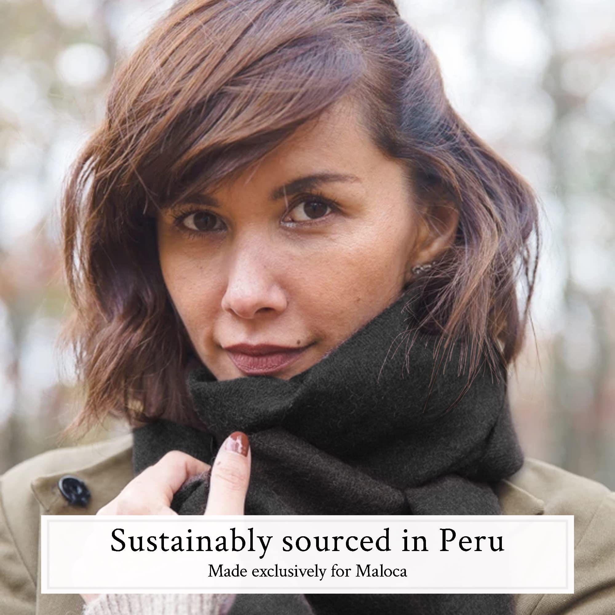 Premium Maloca Pure Baby Alpaca Oversized Scarf - Unisex, Hypoallergenic, Ethically Sourced - Softer & Warmer Than Cashmere - Perfect for Winter Travel, Outdoor Adventures & Cozy Home Comfort