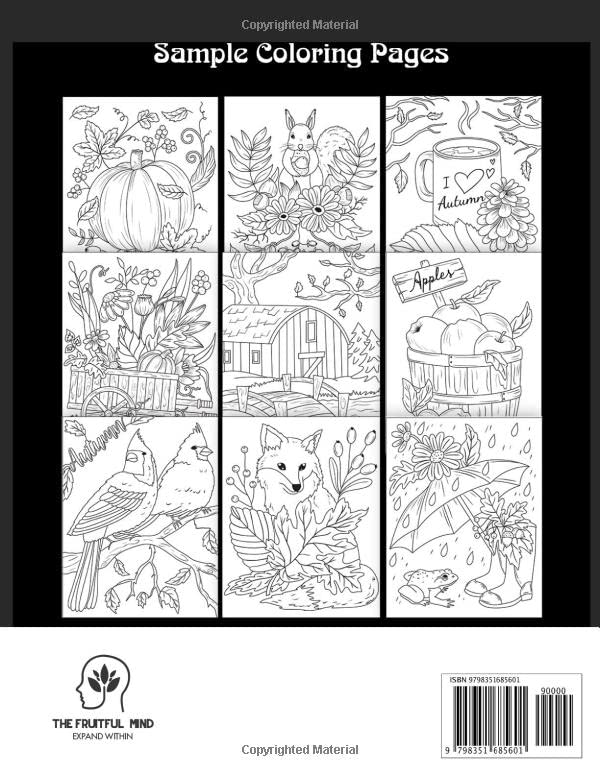 Easy Autumn: Adult Coloring Book with 50 Fun & Relaxing Fall Designs | Stress Relief & Mindfulness Activity for Adults | Perfect for Thanksgiving, Halloween & Seasonal Relaxation