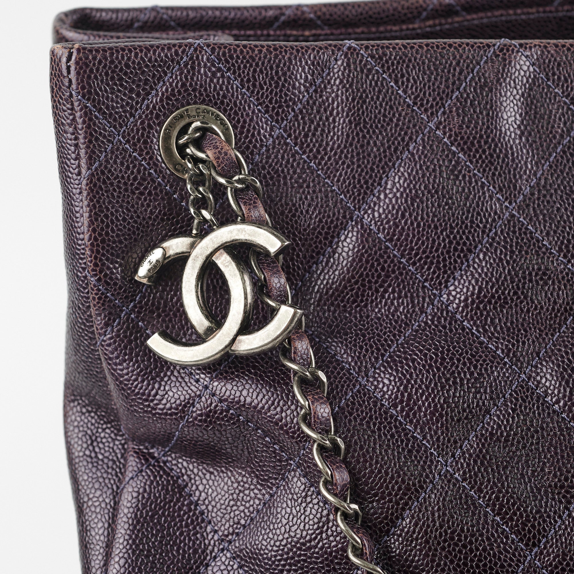Chanel Dark Purple Caviar Leather Shoulder Bag for Women | Luxury Designer Handbag for Evening Parties, Weddings & Special Occasions