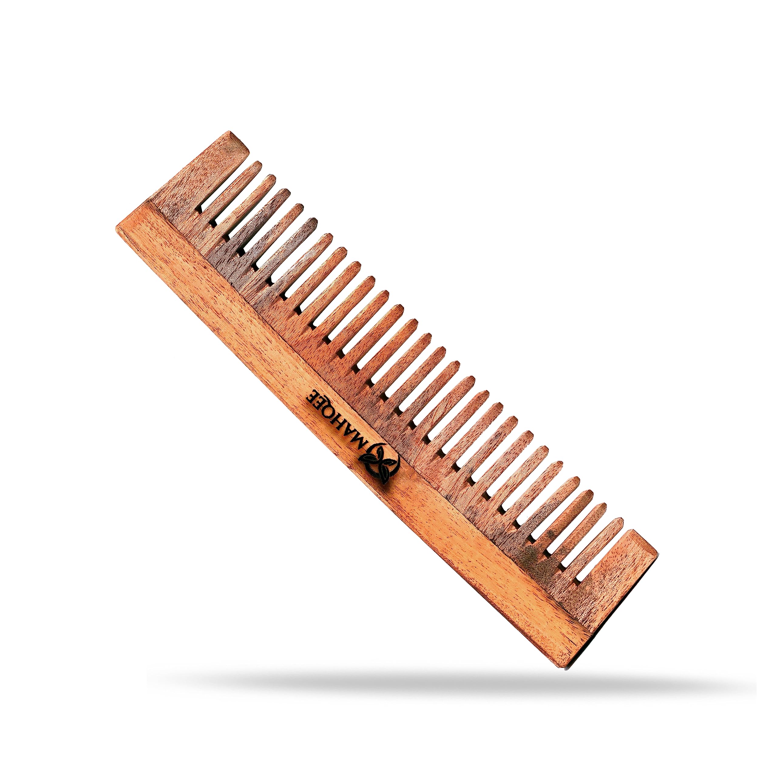 MAHQEE BEAUTY CARE Neem Wood Comb for Hair Growth & Scalp Care - Anti Hair Fall, Dandruff Control & Gentle Detangling - Natural Wooden Wide Tooth Comb for Women & Men - Perfect for Daily Hair Care & Styling