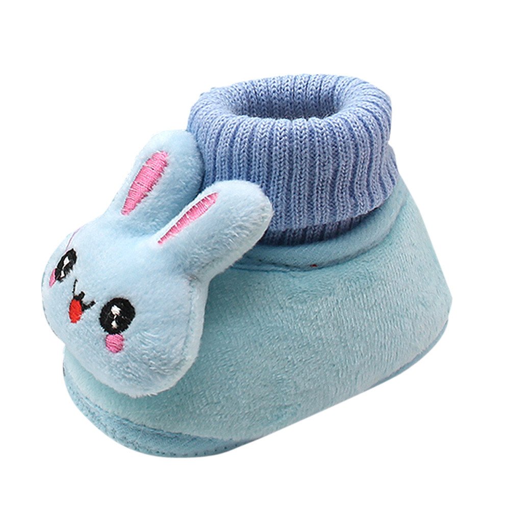 Soft Sole Cartoon Rabbit Baby Shoes for Toddlers & Newborns - Warm Non-Slip Prewalker First Walking Shoes for Boys & Girls - Perfect for Indoor Play, Outdoor Walks & Special Occasions