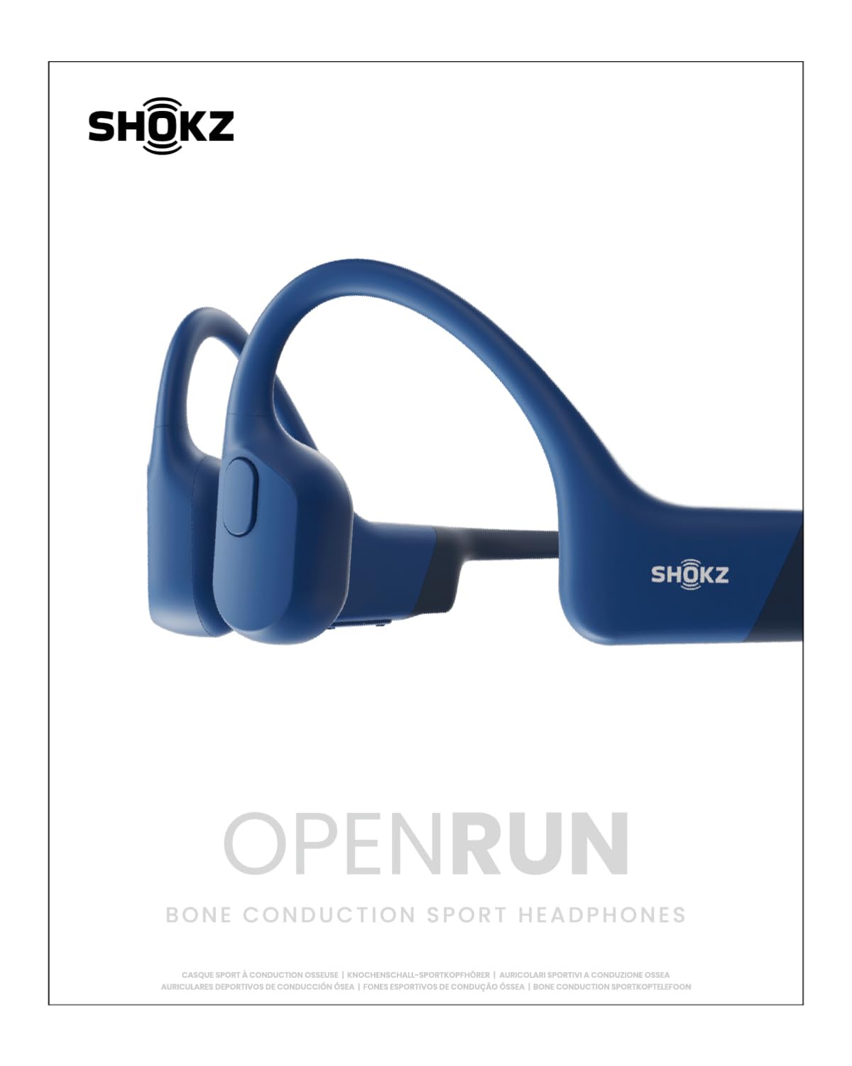 SHOKZ OpenRun (AfterShokz Aeropex) Open-Ear Bluetooth Bone Conduction Sports Headphones - Sweatproof Wireless Workout Headset with Built-in Mic for Running, Cycling, Gym & Outdoor Activities