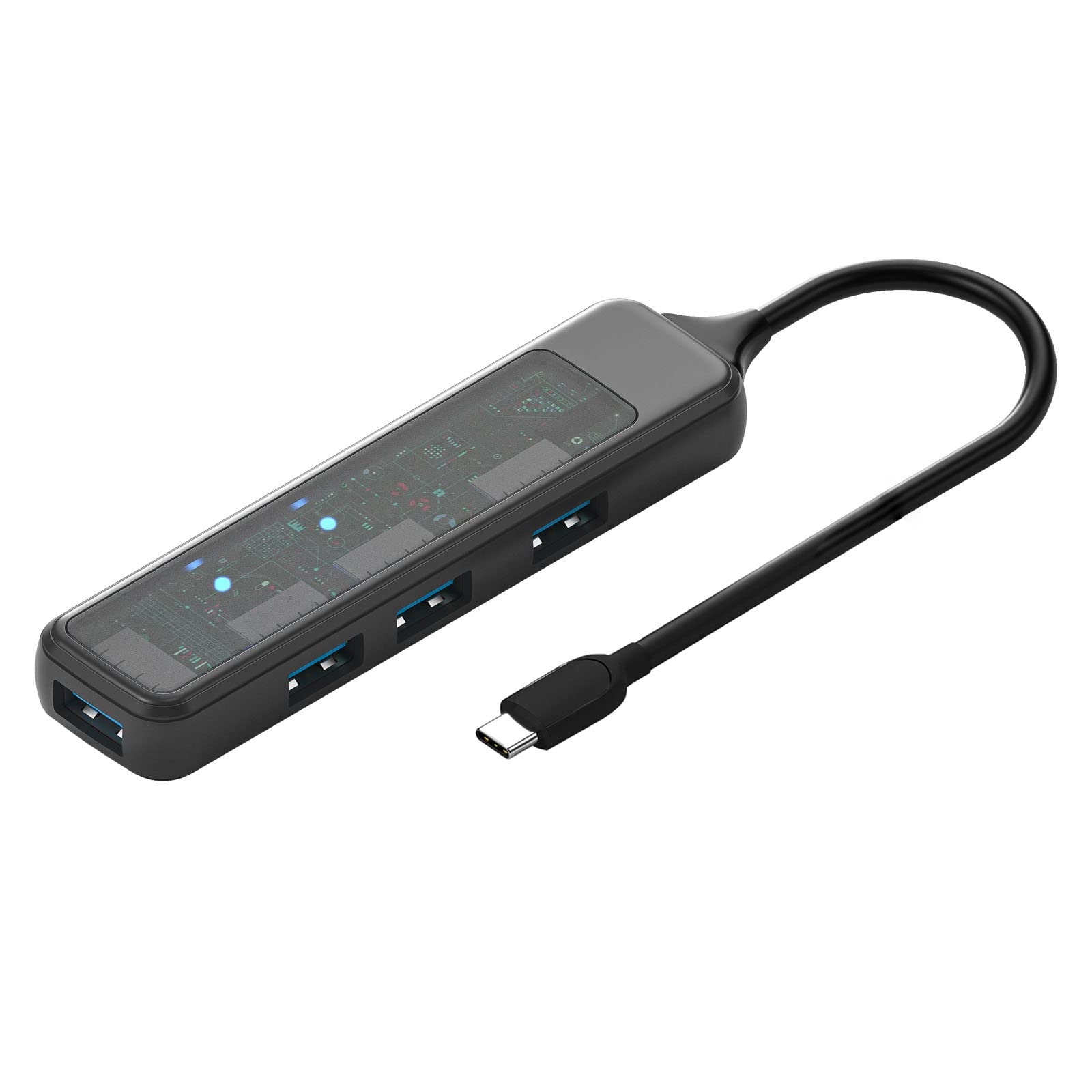 USB 3.0 Hub 4-Port with Card Reader for Laptop & PC - Fast Data Transfer