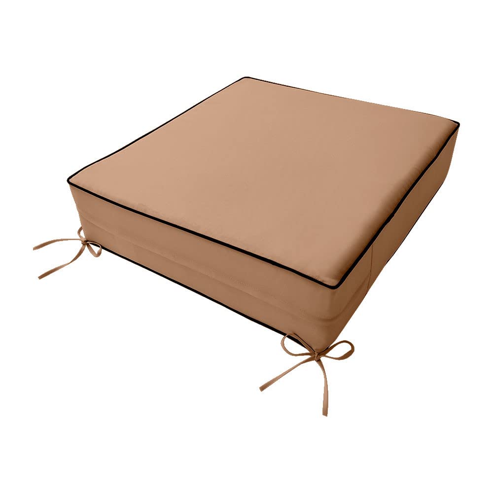 23x24x6 Inch Deep Seat Back Cushion Slip Cover Set - Contrast Pipe Trim Small (AD104) for Sofa, Loveseat & Chair Protection | Water-Resistant & Easy to Clean
