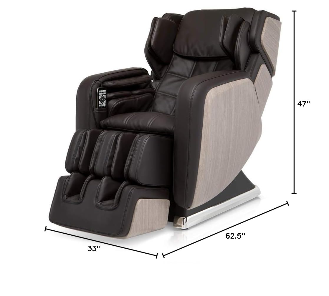 Premium R6 Luxury L-Track Massage Chair with Zero Gravity Recline, 3D Rollers & Full Body Massage - Includes Leg & Foot Massager - Mocha Brown - Perfect for Home, Office & Relaxation Therapy