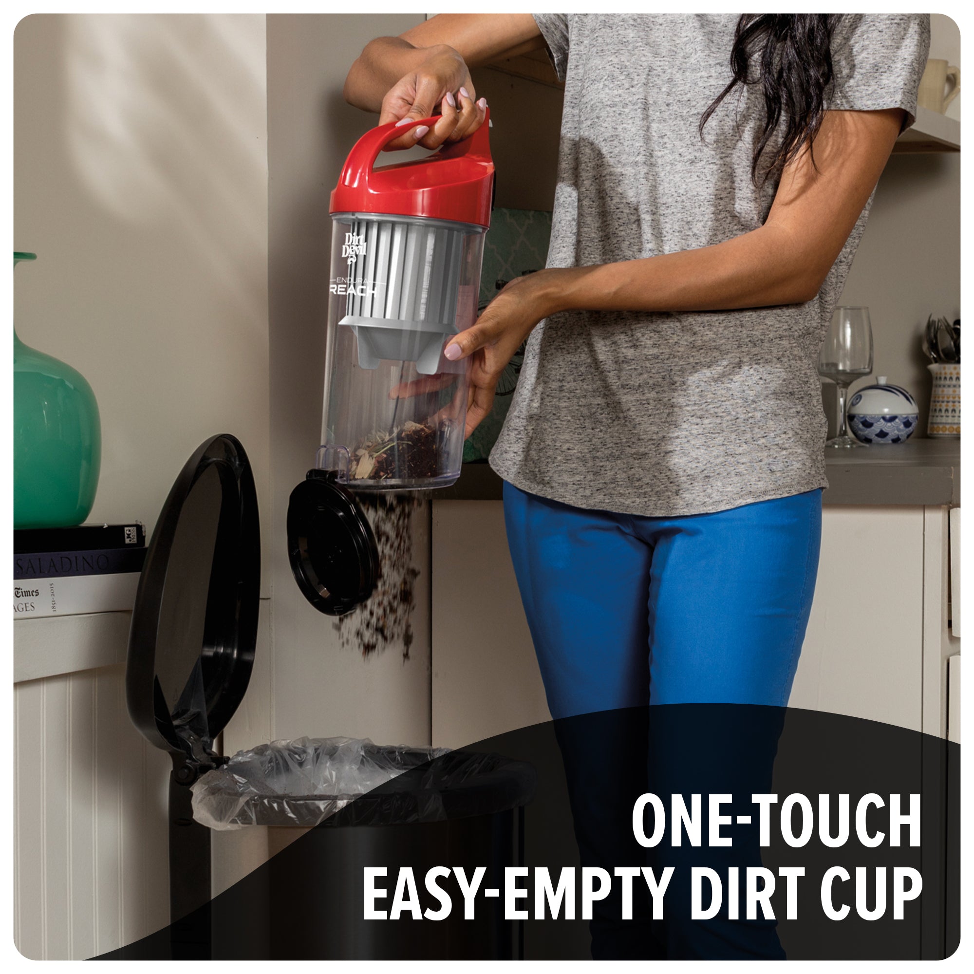 Endura Reach Compact Upright Vacuum Cleaner - Powerful Lightweight Cordless Stick Vac for Pet Hair, Hard Floors & Carpets - Perfect for Home, Apartment & Office Cleaning