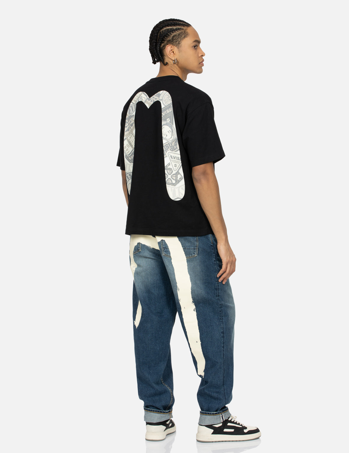 Seagull and Stacked Badge Print Vintage Relaxed Fit T-Shirt for Men - Casual Streetwear, Graphic Tee for Everyday Wear & Summer Outfits