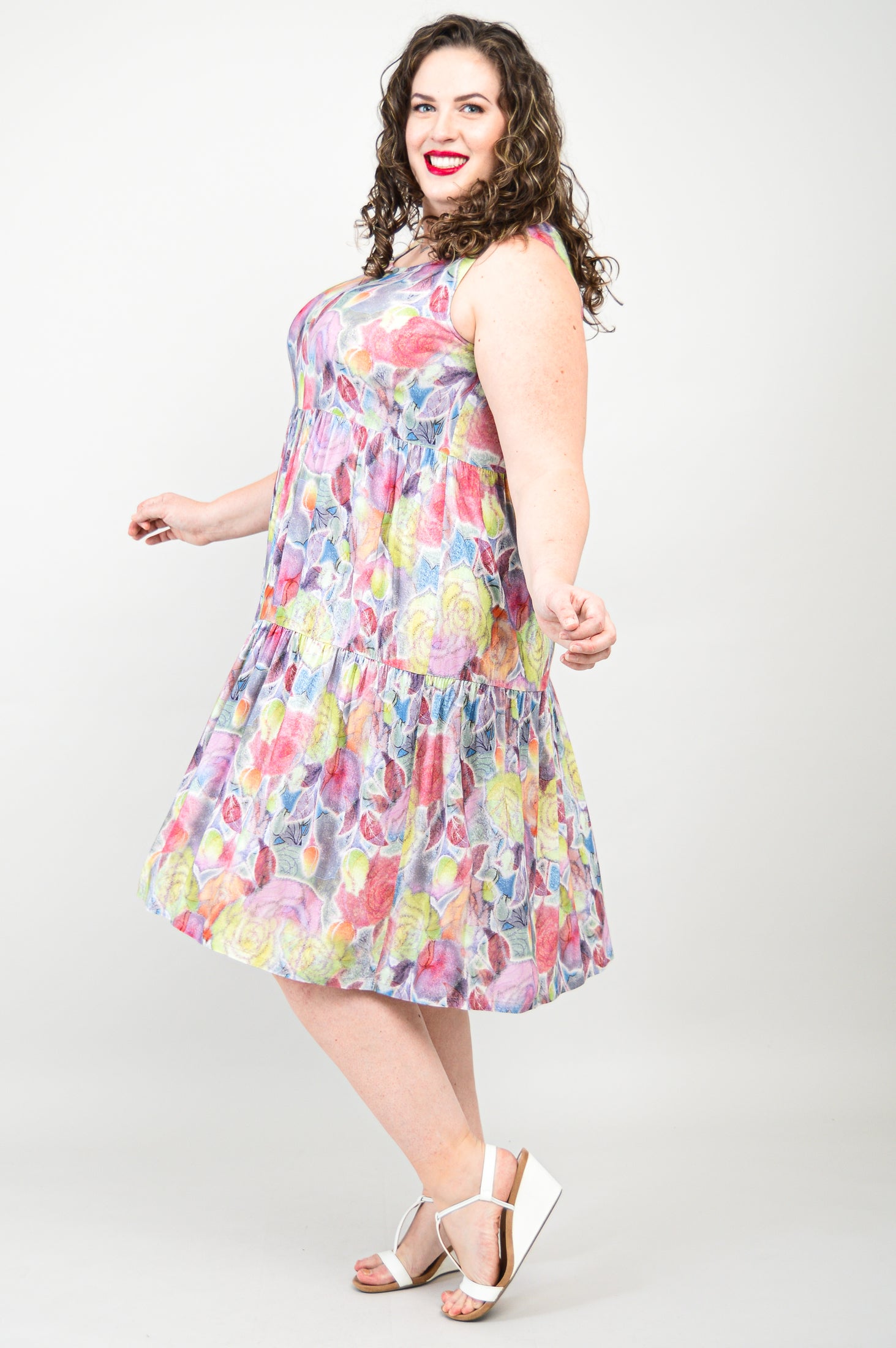 Juni Dress in Rosebud Print - Linen Bamboo Blend for Women | Perfect for Summer Outfits, Beach Vacations & Casual Wear