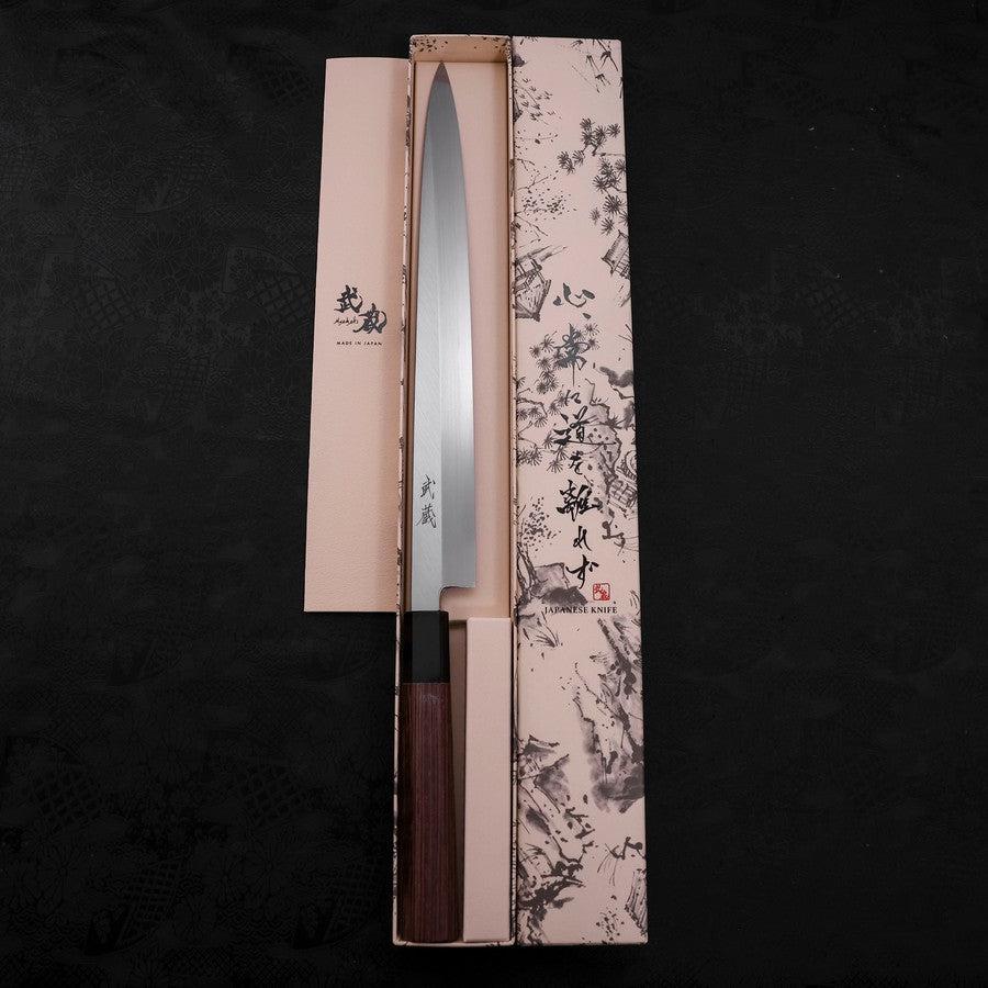 Premium Yanagiba Sushi Knife - Blue Steel #2 Kasumi Buffalo Wenge Handle 300mm - Perfect for Sushi Chefs & Japanese Cuisine Preparation