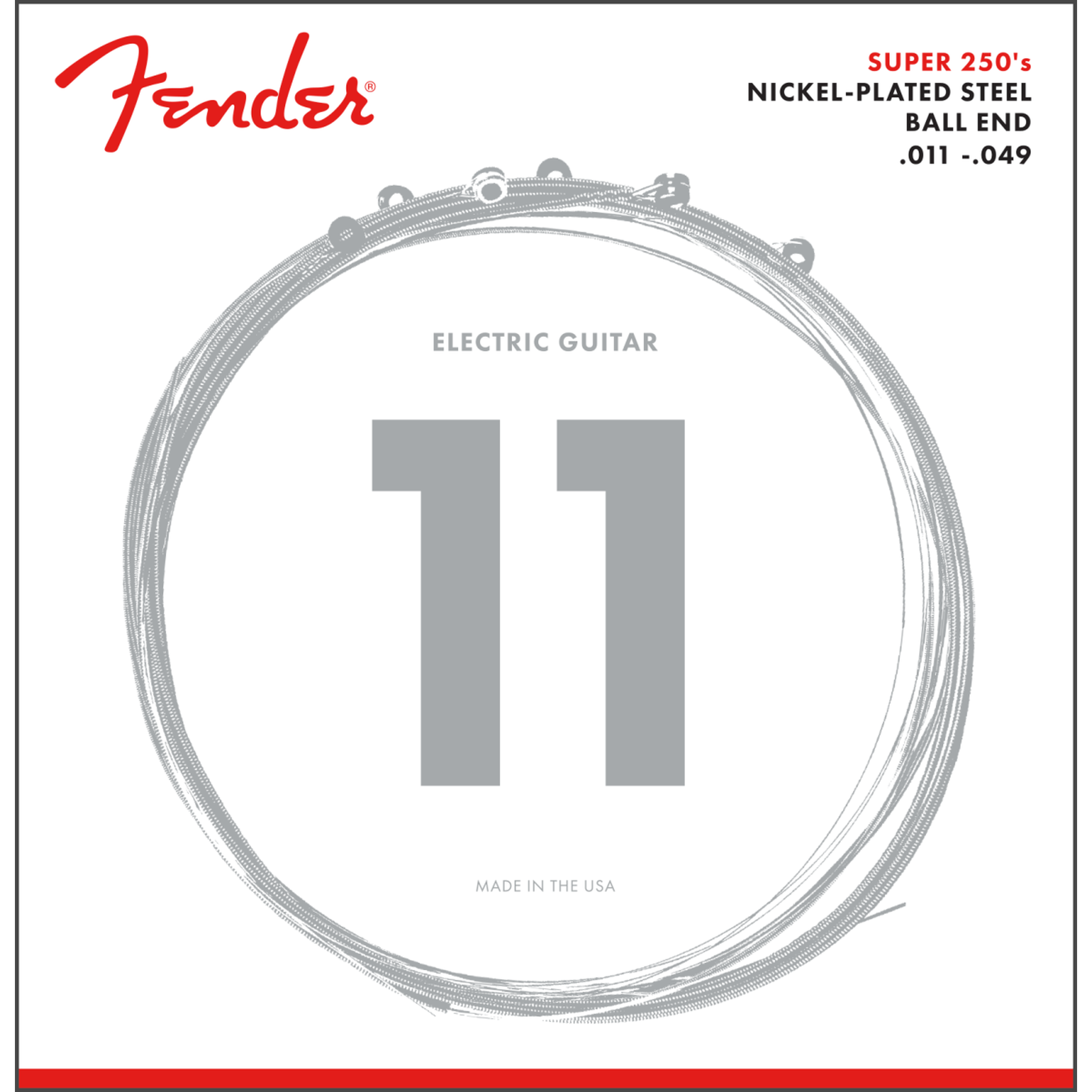 Fender Super 250s Electric Guitar Strings - .011-.049 Gauge Set for Rock, Blues & Jazz - Perfect for Stage Performance & Studio Recording